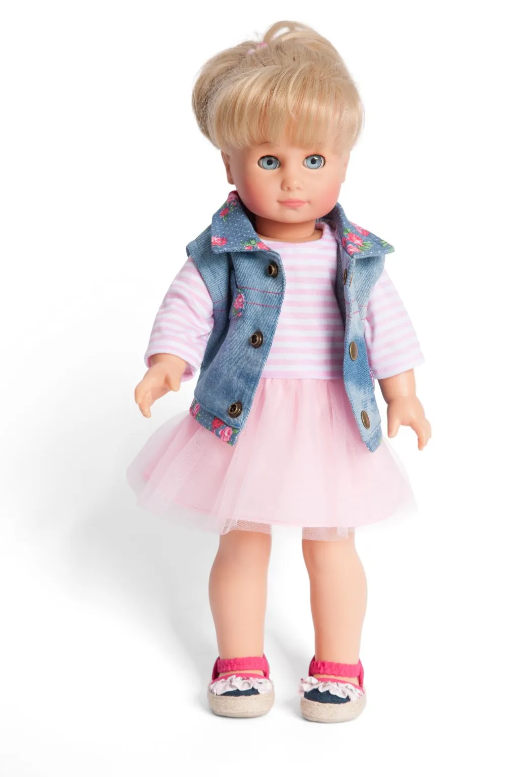 Kledingset Jurk Rose met spijkerjack Mt. 28 – 35 cm.