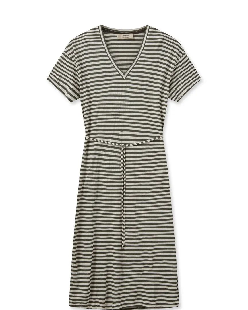 Mos Mosh jill stripe dress groen
