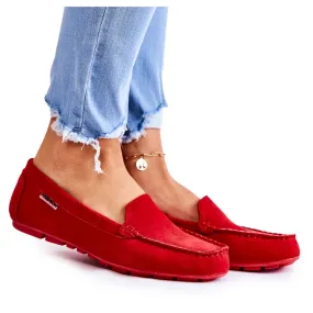 PH1 Rode millare suède loafers voor dames rood