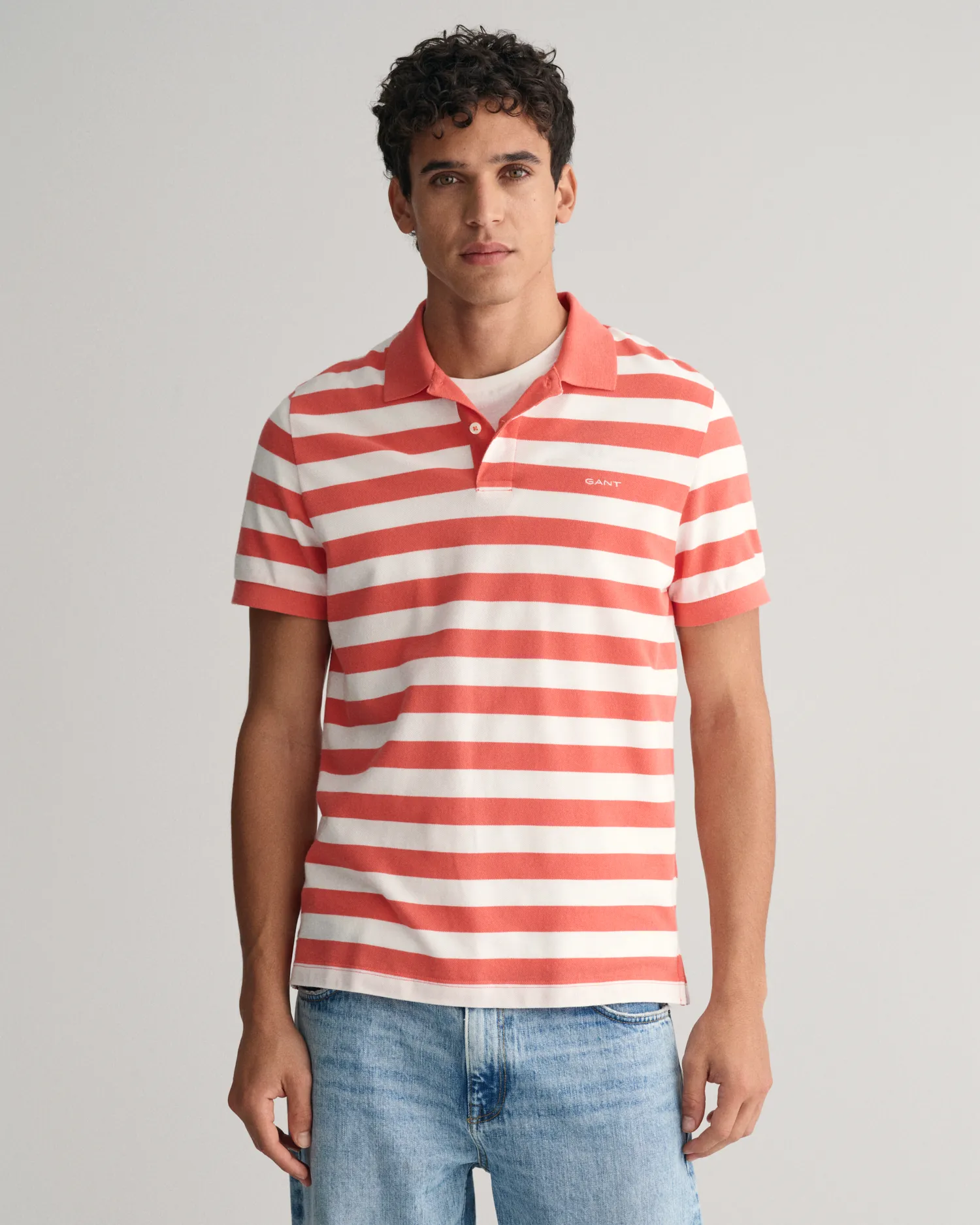 Piqué poloshirt met brede strepen