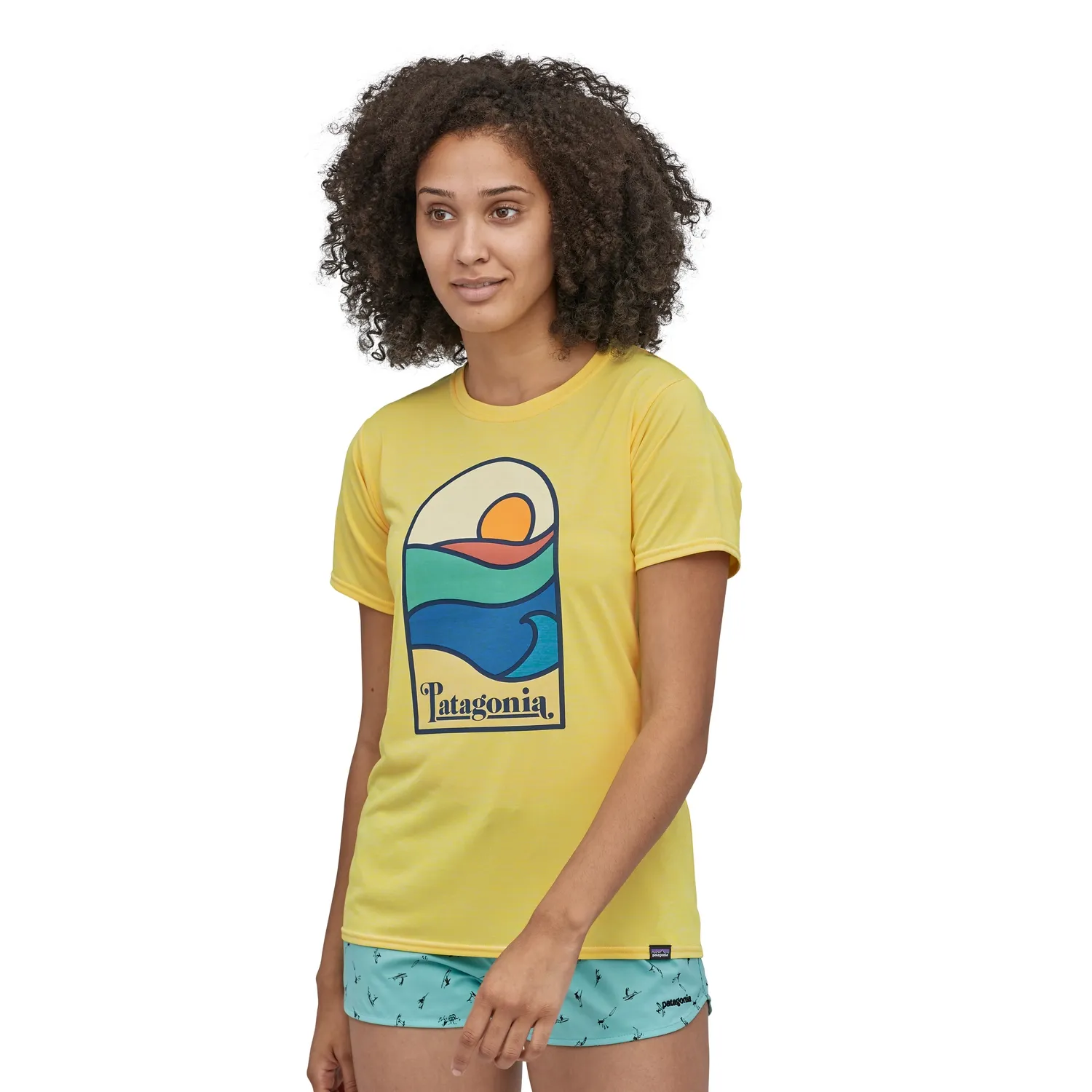 TSHIRT PATAGONIA WOMEN CAP COOL DAILY GRAPHIC SHIRT SUNSET SETS PINEAPPLE
