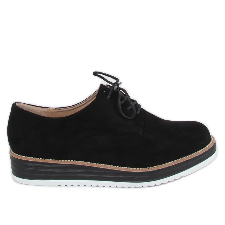 ZWARTE LOAFERS MET VETERS VOOR DAMES 898845 ZWART